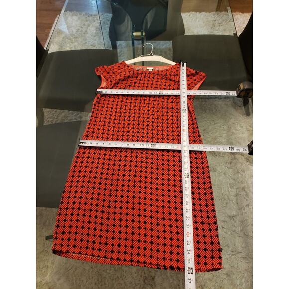 Merona Women Orange & Blue Polyester Round Neck Short Sleeve Knee Length Dress M - Picture 9 of 11